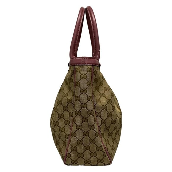 Auth GUCCI Sukey, GG Pattern 296835 Beige Dark Brown Pink Jacquard Leather - Picture 5 of 16